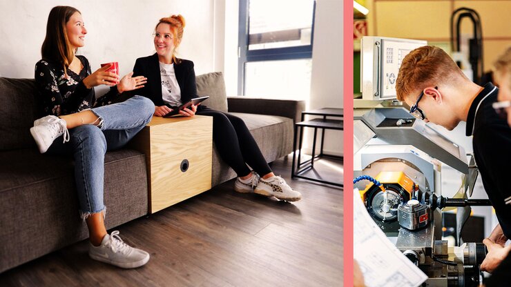 Beispielbilder von Mitarbeitern der Firma Labom.