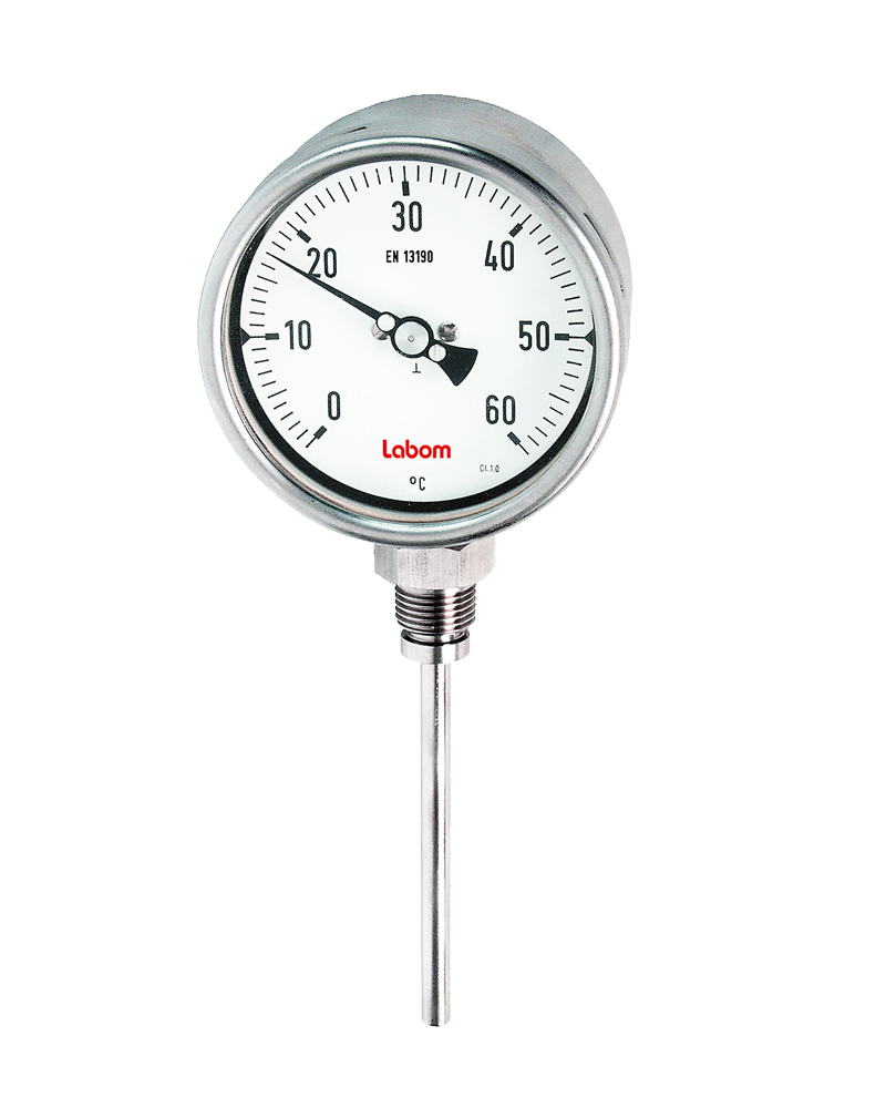 Bimetal thermometer NS 100/160 with various process connections (Series FA2400).